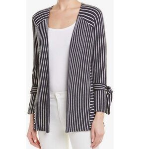 NIC+ZOE Navy and White Knit Cardigan